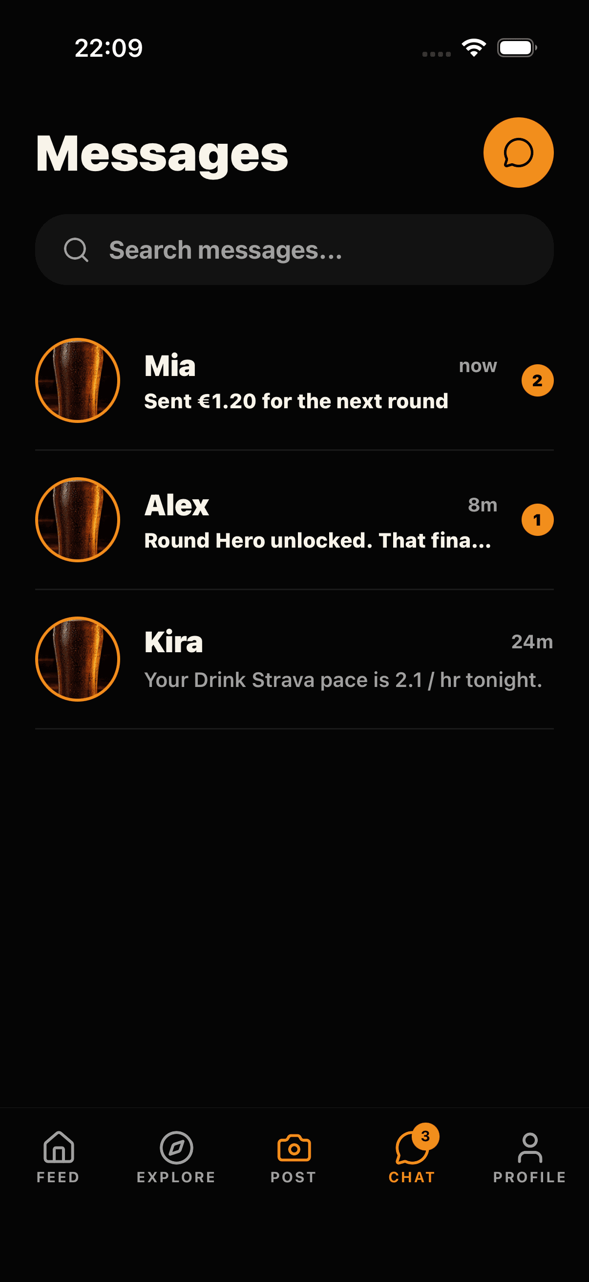 Share My Pint crew messages from the night