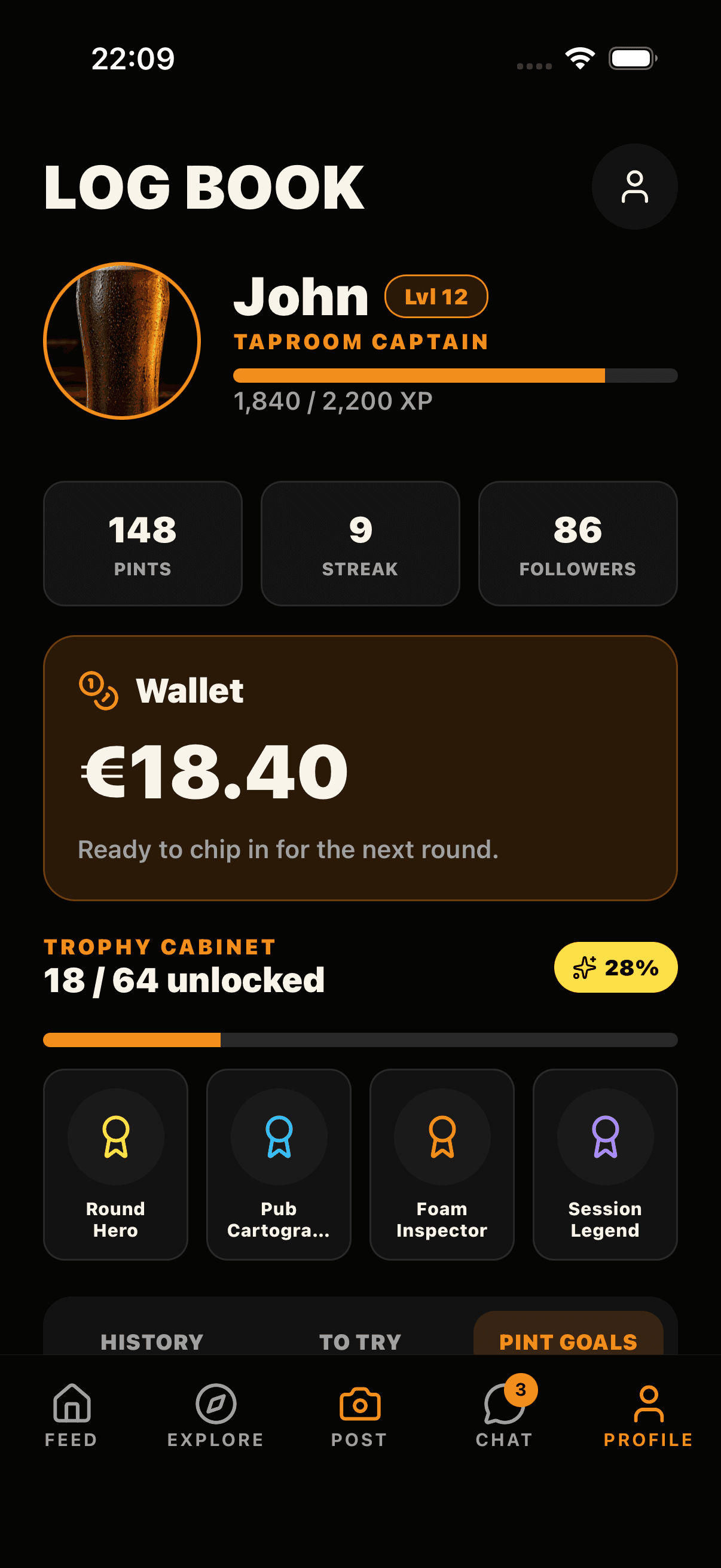 Share My Pint personal log book